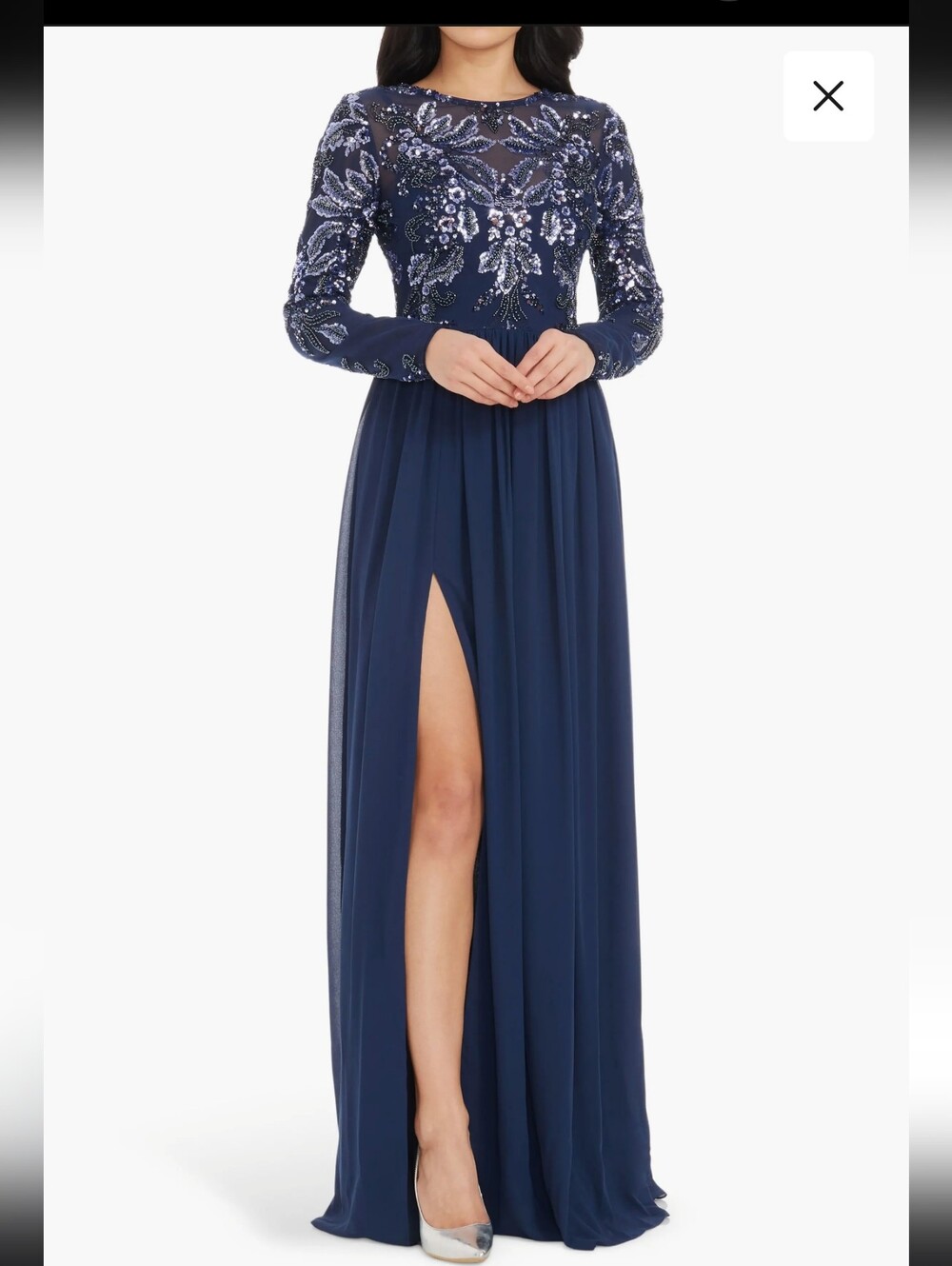 Dress the population Marth sequin lace gown dress small